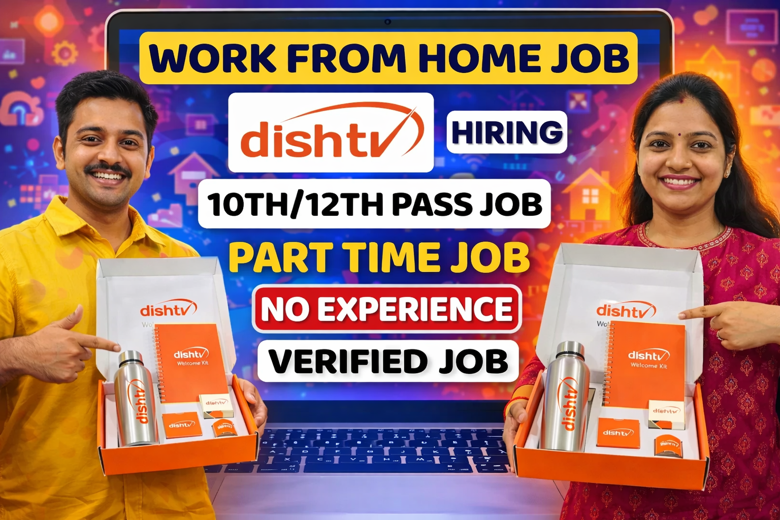 Dish TV Work From Home Job 2026 – 10th/12th Pass | No Experience | Part Time Verified Hiring
