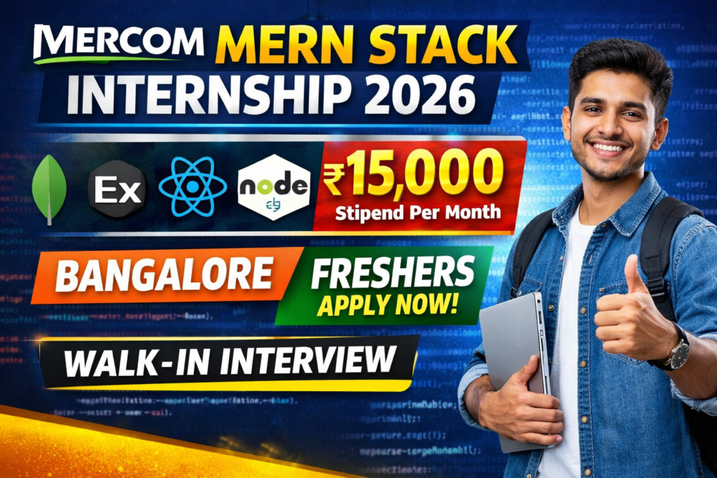 Mercom India MERN Stack Internship 2026 
